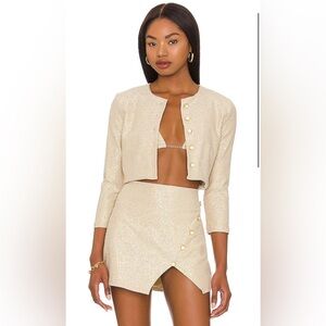 Devon Windsor Sasha swim jacket (m) and scout swim skirt (L) gold/beige NWT